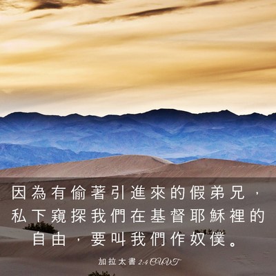 Picture 03 - 加 拉 太 書 2:4 CUVT - 因 為 有 偷 著 引 進 來 的 假 弟 兄 - Bible Verse Picture