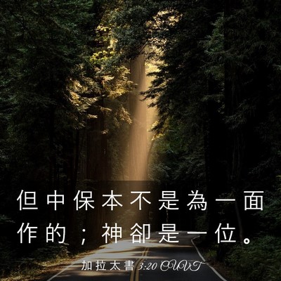 Picture 03 - 加 拉 太 書 3:20 CUVT - 但 中 保 本 不 是 為 一 面 作 的 ； - Bible Verse Picture