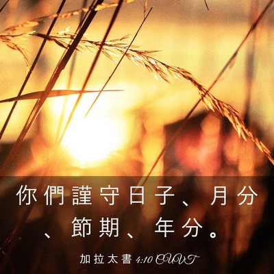 Picture 03 - 加 拉 太 書 4:10 CUVT - 你 們 謹 守 日 子 、 月 分 、 節 期 - Bible Verse Picture