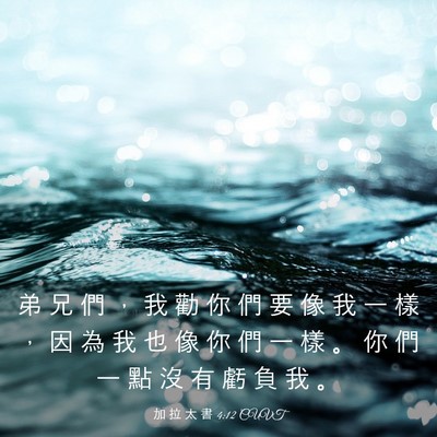 Picture 03 - 加 拉 太 書 4:12 CUVT - 弟 兄 們 ， 我 勸 你 們 要 像 我 一 - Bible Verse Picture