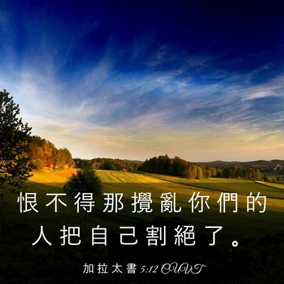 Picture 03 - 加 拉 太 書 5:12 CUVT - 恨 不 得 那 攪 亂 你 們 的 人 把 自 - Bible Verse Picture
