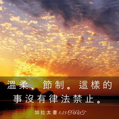 Picture 03 - 加 拉 太 書 5:23 CUVT - 溫 柔 、 節 制 。 這 樣 的 事 沒 有 - Bible Verse Picture