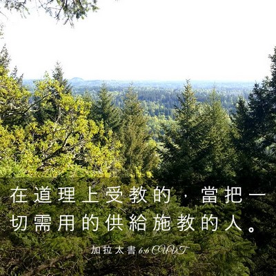 Picture 03 - 加 拉 太 書 6:6 CUVT - 在 道 理 上 受 教 的 ， 當 把 一 切 - Bible Verse Picture