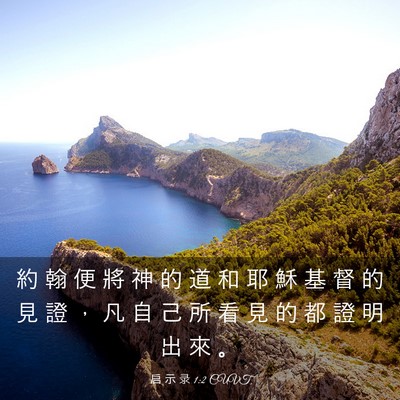 Picture 03 - 启 示 录 1:2 CUVT - 約 翰 便 將 神 的 道 和 耶 穌 基 督 - Bible Verse Picture