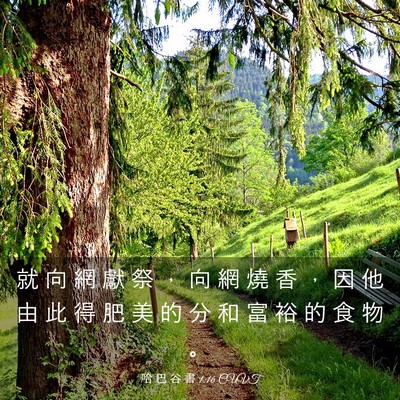 Picture 03 - 哈 巴 谷 書 1:16 CUVT - 就 向 網 獻 祭 ， 向 網 燒 香 ， 因 - Bible Verse Picture