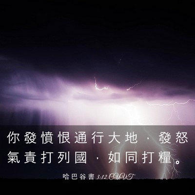 Picture 03 - 哈 巴 谷 書 3:12 CUVT - 你 發 憤 恨 通 行 大 地 ， 發 怒 氣 - Bible Verse Picture