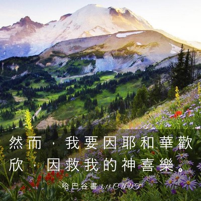 Picture 03 - 哈 巴 谷 書 3:18 CUVT - 然 而 ， 我 要 因 耶 和 華 歡 欣 ， - Bible Verse Picture
