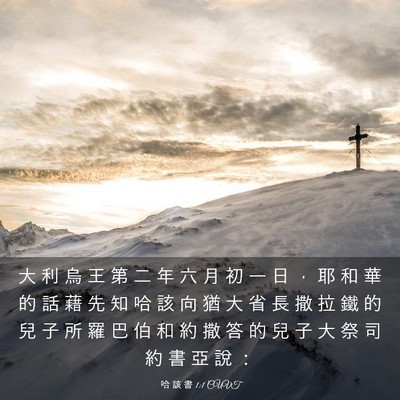 Picture 03 - 哈 該 書 1:1 CUVT - 大 利 烏 王 第 二 年 六 月 初 一 日 - Bible Verse Picture
