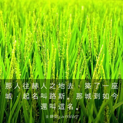 Picture 03 - 士 師 記 1:26 CUVT - 那 人 往 赫 人 之 地 去 ， 築 了 一 - Bible Verse Picture