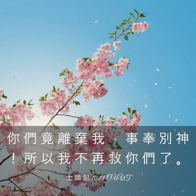 Picture 03 - 士 師 記 10:13 CUVT - 你 們 竟 離 棄 我 ， 事 奉 別 神 ！ - Bible Verse Picture