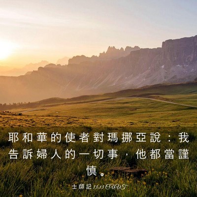Picture 03 - 士 師 記 13:13 CUVT - 耶 和 華 的 使 者 對 瑪 挪 亞 說 ： - Bible Verse Picture