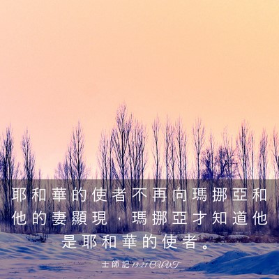 Picture 03 - 士 師 記 13:21 CUVT - 耶 和 華 的 使 者 不 再 向 瑪 挪 亞 - Bible Verse Picture