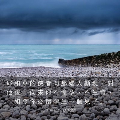 Picture 03 - 士 師 記 13:3 CUVT - 耶 和 華 的 使 者 向 那 婦 人 顯 現 - Bible Verse Picture