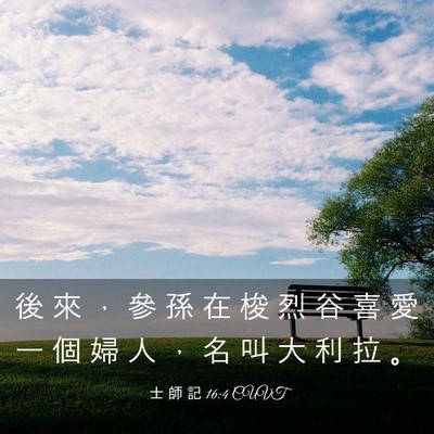 Picture 03 - 士 師 記 16:4 CUVT - 後 來 ， 參 孫 在 梭 烈 谷 喜 愛 一 - Bible Verse Picture