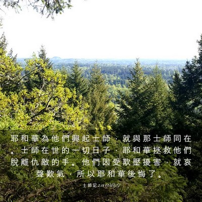Picture 03 - 士 師 記 2:18 CUVT - 耶 和 華 為 他 們 興 起 士 師 ， 就 - Bible Verse Picture