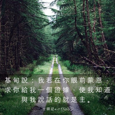Picture 03 - 士 師 記 6:17 CUVT - 基 甸 說 ： 我 若 在 你 眼 前 蒙 恩 - Bible Verse Picture