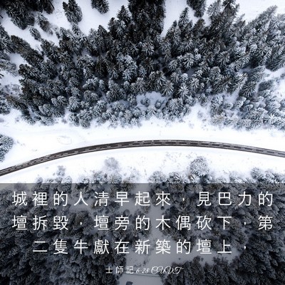 Picture 03 - 士 師 記 6:28 CUVT - 城 裡 的 人 清 早 起 來 ， 見 巴 力 - Bible Verse Picture