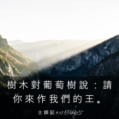 Picture 03 - 士 師 記 9:12 CUVT - 樹 木 對 葡 萄 樹 說 ： 請 你 來 作 - Bible Verse Picture
