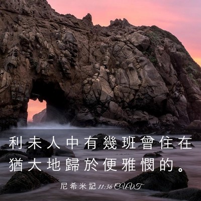 Picture 03 - 尼 希 米 記 11:36 CUVT - 利 未 人 中 有 幾 班 曾 住 在 猶 大 - Bible Verse Picture