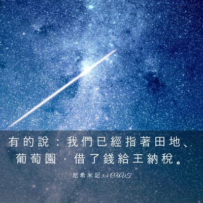 Picture 03 - 尼 希 米 記 5:4 CUVT - 有 的 說 ： 我 們 已 經 指 著 田 地 - Bible Verse Picture
