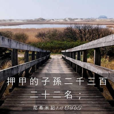 Picture 03 - 尼 希 米 記 7:17 CUVT - 押 甲 的 子 孫 二 千 三 百 二 十 二 - Bible Verse Picture