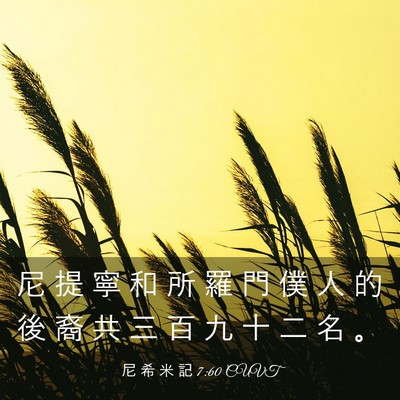 Picture 03 - 尼 希 米 記 7:60 CUVT - 尼 提 寧 和 所 羅 門 僕 人 的 後 裔 - Bible Verse Picture