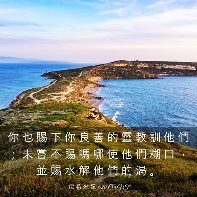 Picture 03 - 尼 希 米 記 9:20 CUVT - 你 也 賜 下 你 良 善 的 靈 教 訓 他 - Bible Verse Picture
