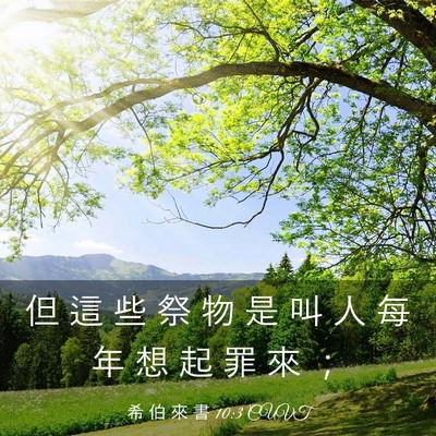 Picture 03 - 希 伯 來 書 10:3 CUVT - 但 這 些 祭 物 是 叫 人 每 年 想 起 - Bible Verse Picture