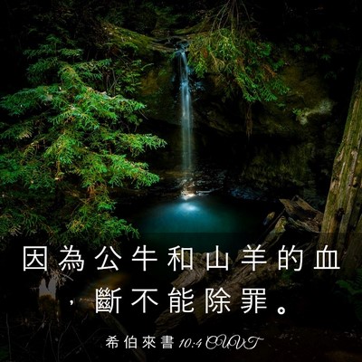Picture 03 - 希 伯 來 書 10:4 CUVT - 因 為 公 牛 和 山 羊 的 血 ， 斷 不 - Bible Verse Picture