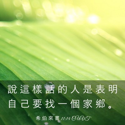 Picture 03 - 希 伯 來 書 11:14 CUVT - 說 這 樣 話 的 人 是 表 明 自 己 要 - Bible Verse Picture