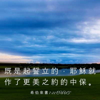 Picture 03 - 希 伯 來 書 7:22 CUVT - 既 是 起 誓 立 的 ， 耶 穌 就 作 了 - Bible Verse Picture