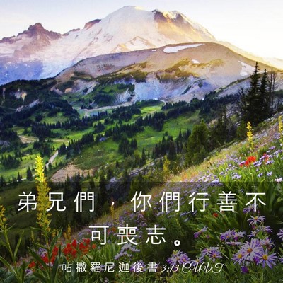 Picture 03 - 帖 撒 羅 尼 迦 後 書 3:13 CUVT - 弟 兄 們 ， 你 們 行 善 不 可 喪 志 - Bible Verse Picture