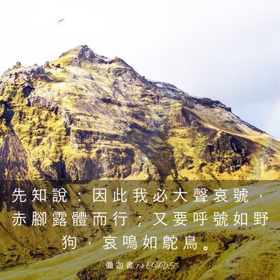 Picture 03 - 彌 迦 書 1:8 CUVT - 先 知 說 ： 因 此 我 必 大 聲 哀 號 - Bible Verse Picture