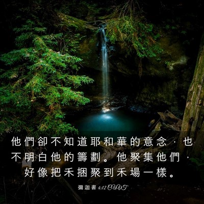 Picture 03 - 彌 迦 書 4:12 CUVT - 他 們 卻 不 知 道 耶 和 華 的 意 念 - Bible Verse Picture