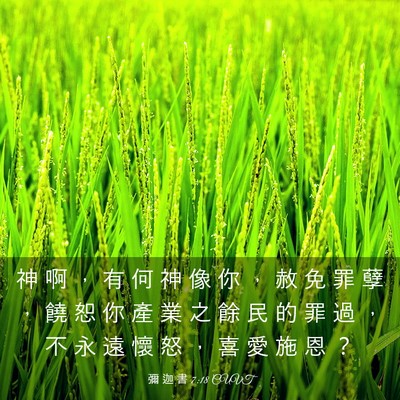 Picture 03 - 彌 迦 書 7:18 CUVT - 神 啊 ， 有 何 神 像 你 ， 赦 免 罪 - Bible Verse Picture