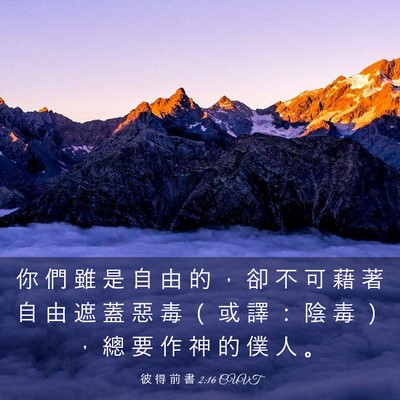 Picture 03 - 彼 得 前 書 2:16 CUVT - 你 們 雖 是 自 由 的 ， 卻 不 可 藉 - Bible Verse Picture