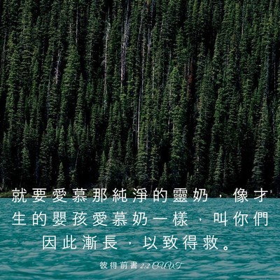 Picture 03 - 彼 得 前 書 2:2 CUVT - 就 要 愛 慕 那 純 淨 的 靈 奶 ， 像 - Bible Verse Picture