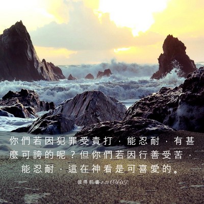 Picture 03 - 彼 得 前 書 2:20 CUVT - 你 們 若 因 犯 罪 受 責 打 ， 能 忍 - Bible Verse Picture