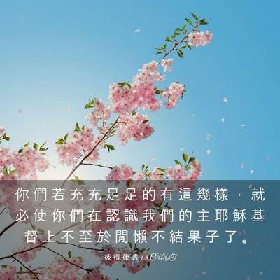 Picture 03 - 彼 得 後 書 1:8 CUVT - 你 們 若 充 充 足 足 的 有 這 幾 樣 - Bible Verse Picture
