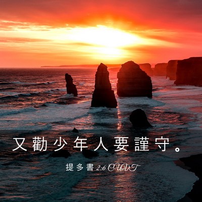Picture 03 - 提 多 書 2:6 CUVT - 又 勸 少 年 人 要 謹 守 - Bible Verse Picture