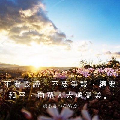 Picture 03 - 提 多 書 3:2 CUVT - 不 要 毀 謗 ， 不 要 爭 競 ， 總 要 - Bible Verse Picture