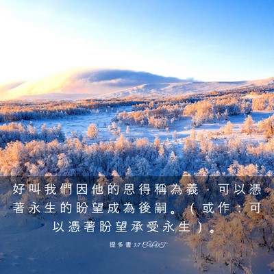 Picture 03 - 提 多 書 3:7 CUVT - 好 叫 我 們 因 他 的 恩 得 稱 為 義 - Bible Verse Picture