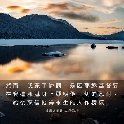 Picture 03 - 提 摩 太 前 書 1:16 CUVT - 然 而 ， 我 蒙 了 憐 憫 ， 是 因 耶 - Bible Verse Picture