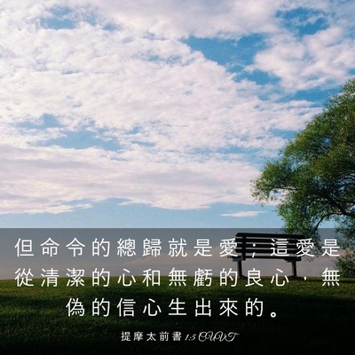 Picture 03 - 提 摩 太 前 書 1:5 CUVT - 但 命 令 的 總 歸 就 是 愛 ； 這 愛 - Bible Verse Picture