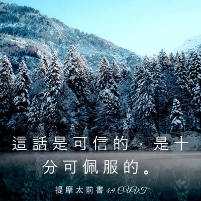 Picture 03 - 提 摩 太 前 書 4:9 CUVT - 這 話 是 可 信 的 ， 是 十 分 可 佩 - Bible Verse Picture
