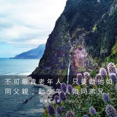 Picture 03 - 提 摩 太 前 書 5:1 CUVT - 不 可 嚴 責 老 年 人 ， 只 要 勸 他 - Bible Verse Picture