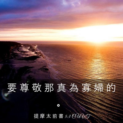 Picture 03 - 提 摩 太 前 書 5:3 CUVT - 要 尊 敬 那 真 為 寡 婦 的 - Bible Verse Picture