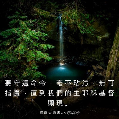 Picture 03 - 提 摩 太 前 書 6:14 CUVT - 要 守 這 命 令 ， 毫 不 玷 污 ， 無 - Bible Verse Picture