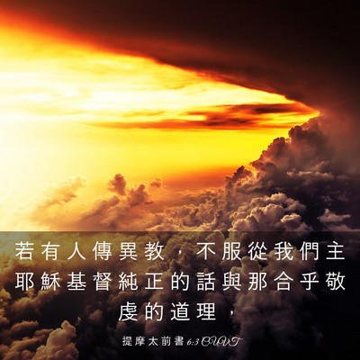 Picture 03 - 提 摩 太 前 書 6:3 CUVT - 若 有 人 傳 異 教 ， 不 服 從 我 們 - Bible Verse Picture
