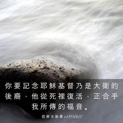 Picture 03 - 提 摩 太 後 書 2:8 CUVT - 你 要 記 念 耶 穌 基 督 乃 是 大 衛 - Bible Verse Picture